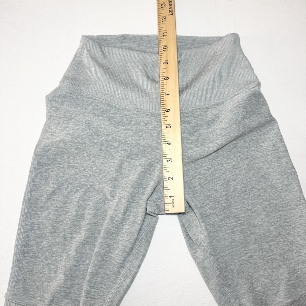 Alo Yoga Goddess Ruched Leggings XS Heather Gray Ribbed High Rise Ballet Studio - Picture 11 of 12